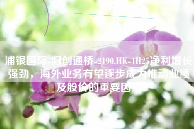 浦银国际-归创通桥-2190.HK-1H25净利增长强劲，海外业务有望逐步成为推动业绩及股价的重要因素