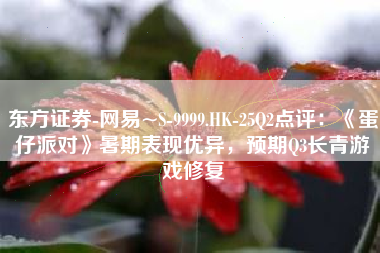 东方证券-网易~S-9999.HK-25Q2点评：《蛋仔派对》暑期表现优异，预期Q3长青游戏修复