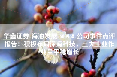 华鑫证券-海油发展-600968-公司事件点评报告：积极布局深海科技，三大主业作业量平稳增长