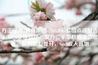 方正证券-易鑫集团-2858.HK-公司点评报告：1H25业绩点评，发力二手车战略成效显著、盈利能力提升，SaaS收入高增