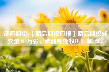 银河期货-【商品期权日报】商品期权成交量499万张，碳酸锂期权IV下降5.23%