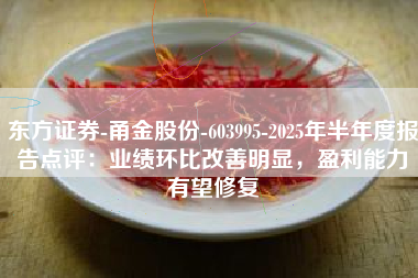 东方证券-甬金股份-603995-2025年半年度报告点评：业绩环比改善明显，盈利能力有望修复