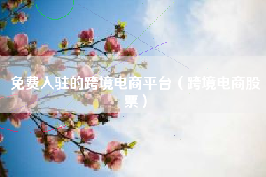 免费入驻的跨境电商平台（跨境电商股票）