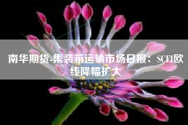 南华期货-集装箱运输市场日报：SCFI欧线降幅扩大