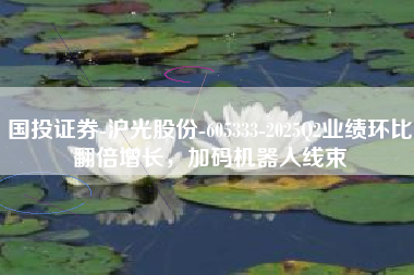 国投证券-沪光股份-605333-2025Q2业绩环比翻倍增长，加码机器人线束