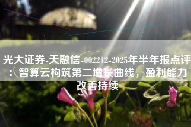 光大证券-天融信-002212-2025年半年报点评：智算云构筑第二增长曲线，盈利能力改善持续