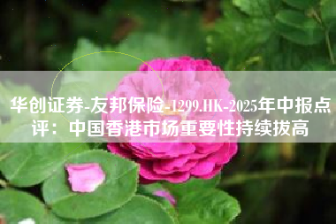 华创证券-友邦保险-1299.HK-2025年中报点评：中国香港市场重要性持续拔高