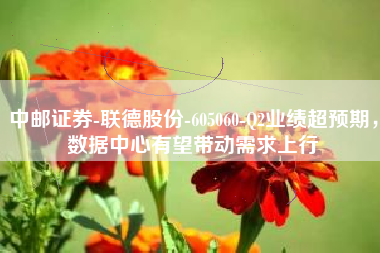 中邮证券-联德股份-605060-Q2业绩超预期，数据中心有望带动需求上行