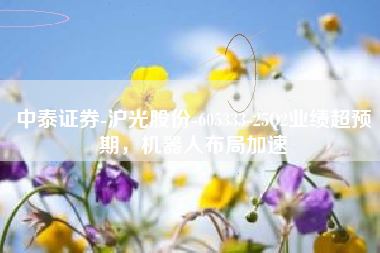 中泰证券-沪光股份-605333-25Q2业绩超预期，机器人布局加速