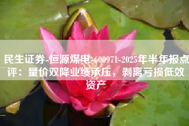 民生证券-恒源煤电-600971-2025年半年报点评：量价双降业绩承压，剥离亏损低效资产