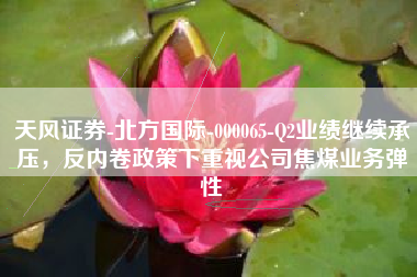天风证券-北方国际-000065-Q2业绩继续承压，反内卷政策下重视公司焦煤业务弹性