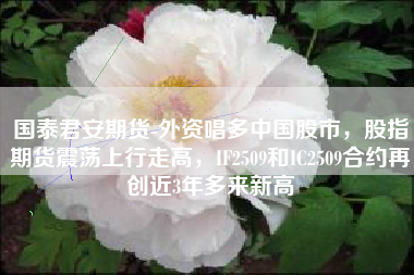 国泰君安期货-外资唱多中国股市，股指期货震荡上行走高，IF2509和IC2509合约再创近3年多来新高