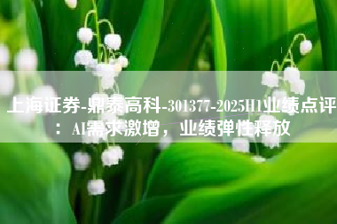 上海证券-鼎泰高科-301377-2025H1业绩点评：AI需求激增，业绩弹性释放