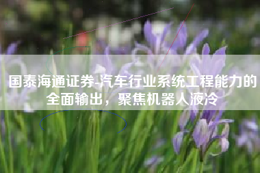 国泰海通证券-汽车行业系统工程能力的全面输出，聚焦机器人液冷