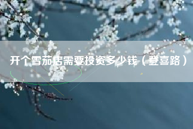 开个雪茄店需要投资多少钱（登喜路）