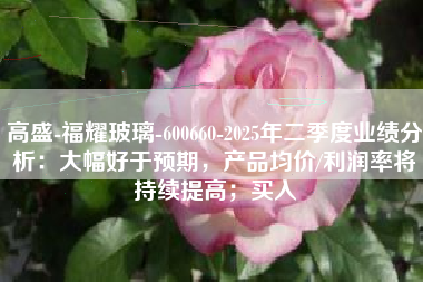 高盛-福耀玻璃-600660-2025年二季度业绩分析：大幅好于预期，产品均价/利润率将持续提高；买入
