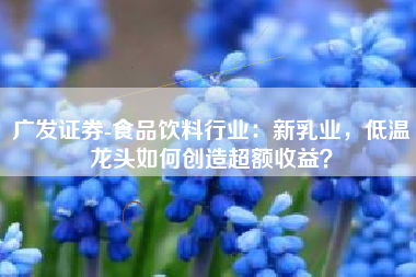 广发证券-食品饮料行业：新乳业，低温龙头如何创造超额收益？