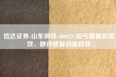 信达证券-山东钢铁-600022-扭亏增盈显成效，静待修复动能释放