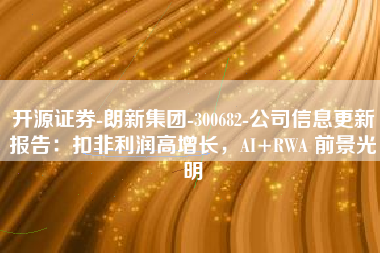 开源证券-朗新集团-300682-公司信息更新报告：扣非利润高增长，AI+RWA 前景光明