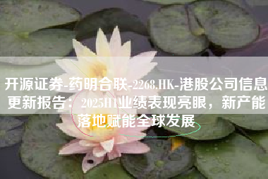 开源证券-药明合联-2268.HK-港股公司信息更新报告：2025H1业绩表现亮眼，新产能落地赋能全球发展