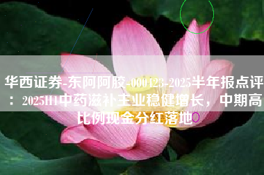 华西证券-东阿阿胶-000423-2025半年报点评：2025H1中药滋补主业稳健增长，中期高比例现金分红落地