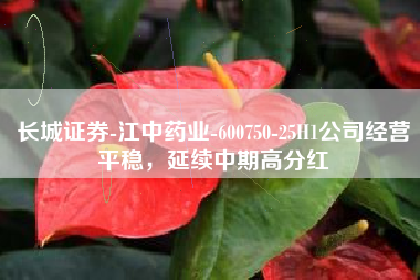 长城证券-江中药业-600750-25H1公司经营平稳，延续中期高分红