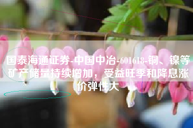 国泰海通证券-中国中冶-601618-铜、镍等矿产储量持续增加，受益旺季和降息涨价弹性大