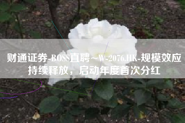 财通证券-BOSS直聘~W-2076.HK-规模效应持续释放，启动年度首次分红