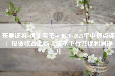 东吴证券-恒生电子-600570-2025年中报点评：投资收益上扬，成本下行共促利润提升