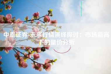 中泰证券-未来行情演绎探讨：市场新高下的量价分析