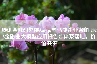 腾讯金融研究院&毕马威企业咨询-2025金融业大模型应用报告：体系落地，价值共生