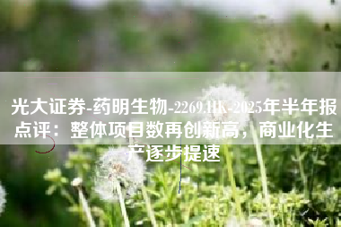 光大证券-药明生物-2269.HK-2025年半年报点评：整体项目数再创新高，商业化生产逐步提速