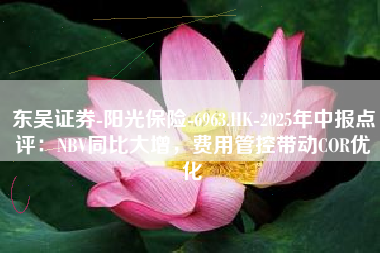 东吴证券-阳光保险-6963.HK-2025年中报点评：NBV同比大增，费用管控带动COR优化