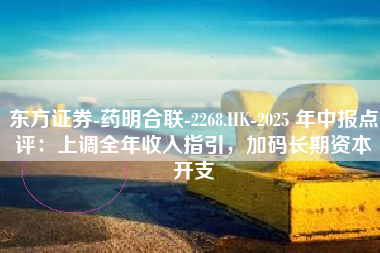 东方证券-药明合联-2268.HK-2025 年中报点评：上调全年收入指引，加码长期资本开支