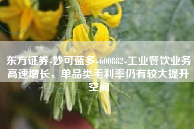 东方证券-妙可蓝多-600882-工业餐饮业务高速增长，单品类毛利率仍有较大提升空间
