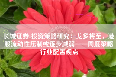 长城证券-投资策略研究：戈多将至，港股流动性压制或逐步减弱——周度策略行业配置观点