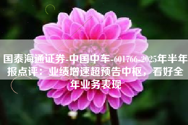 国泰海通证券-中国中车-601766-2025年半年报点评：业绩增速超预告中枢，看好全年业务表现