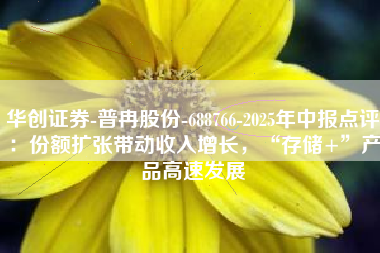 华创证券-普冉股份-688766-2025年中报点评：份额扩张带动收入增长，“存储+”产品高速发展
