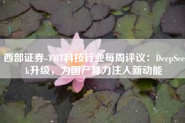 西部证券-TMT科技行业每周评议：DeepSeek升级，为国产算力注入新动能