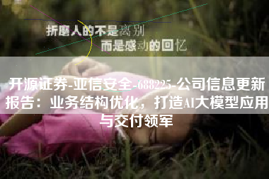 开源证券-亚信安全-688225-公司信息更新报告：业务结构优化，打造AI大模型应用与交付领军