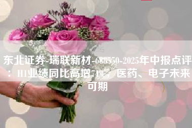 东北证券-瑞联新材-688550-2025年中报点评：H1业绩同比高增74%，医药、电子未来可期