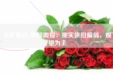 五矿期货-甲醇周报：现实依旧偏弱，观望为主