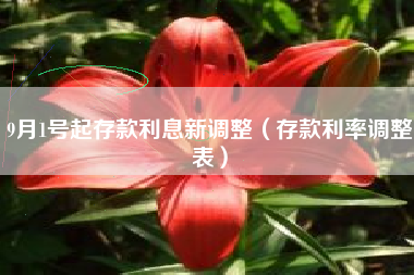 9月1号起存款利息新调整（存款利率调整表）
