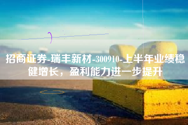 招商证券-瑞丰新材-300910-上半年业绩稳健增长，盈利能力进一步提升