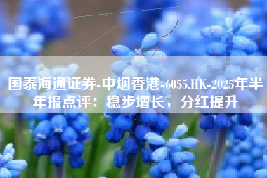 国泰海通证券-中烟香港-6055.HK-2025年半年报点评：稳步增长，分红提升
