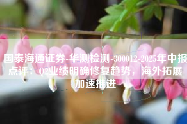 国泰海通证券-华测检测-300012-2025年中报点评：Q2业绩明确修复趋势，海外拓展加速推进