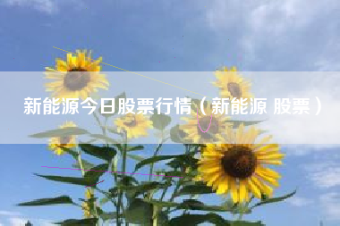 新能源今日股票行情（新能源 股票）