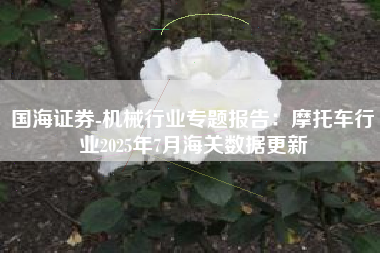 国海证券-机械行业专题报告：摩托车行业2025年7月海关数据更新
