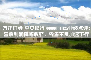 方正证券-平安银行-000001-1H25业绩点评：营收利润降幅收窄，零售不良加速下行