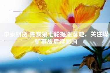 中泰期货-焦炭第七轮提涨落地，关注煤矿事故后续影响